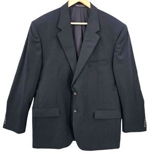 Lauren Ralph Lauren Mens 44L Black Wool 2 Button Blazer Jacket